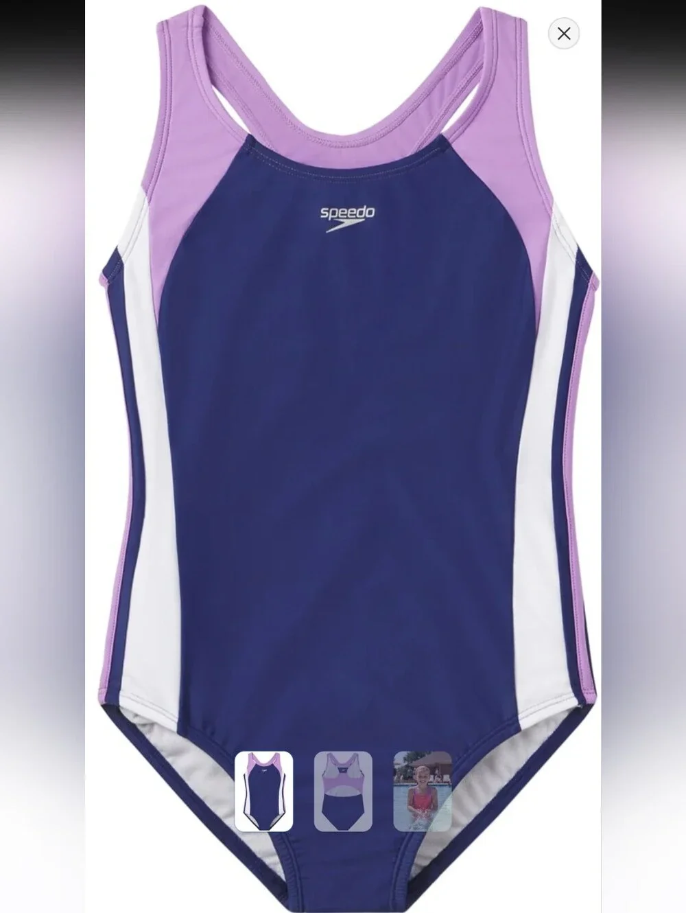 Speedo Girls Infinity Splice One Piece Swimsuit| Big Girls Size 14| New W Tags